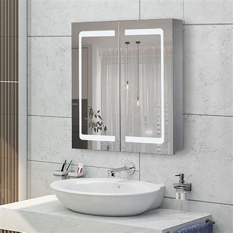 stainless steel illuminated bathroom cabinets|Janboe 20 Inch X 28 Inch Illuminated Led Mirror Cabinet for .